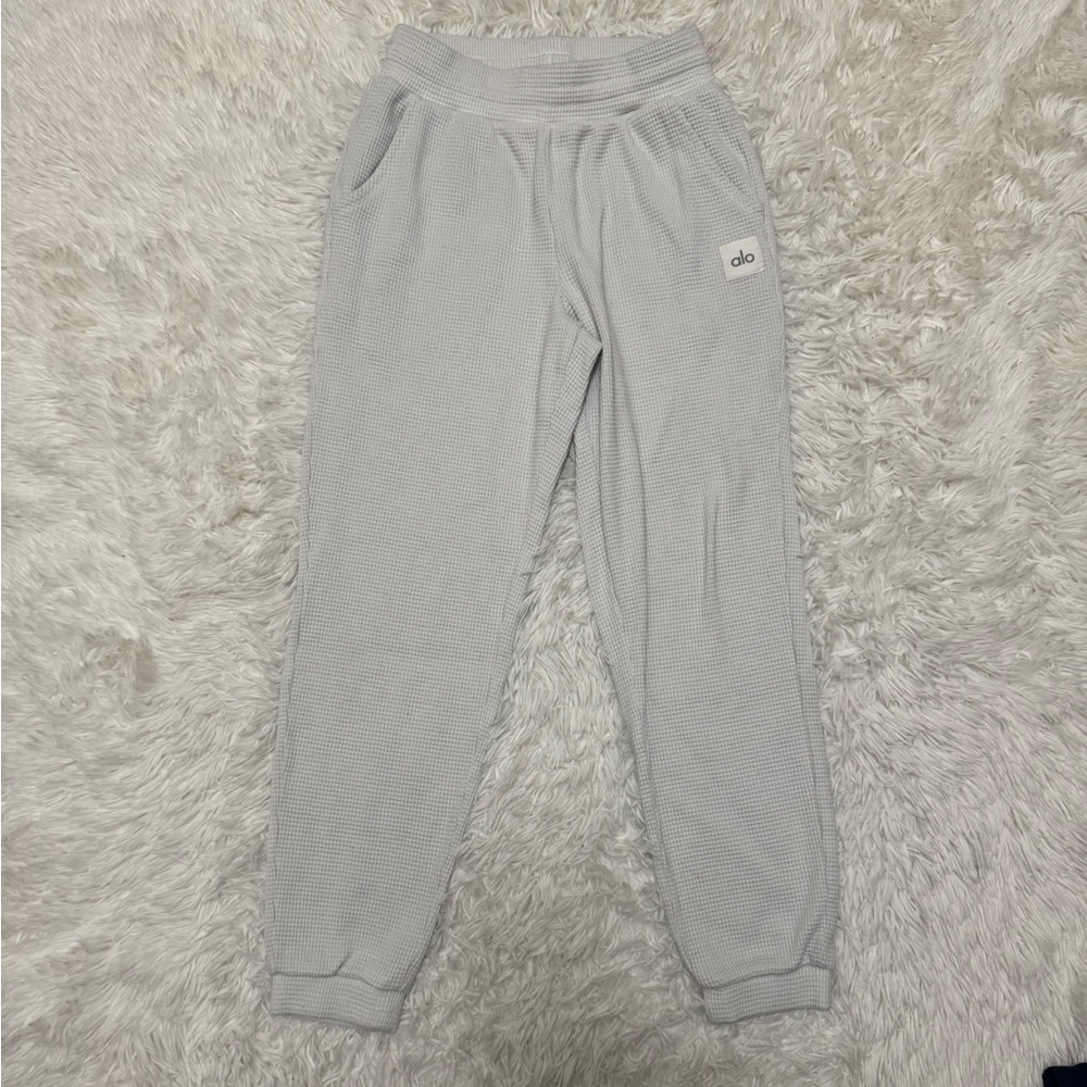 ALO Yoga Waffle Weekend Escape Jogger In Ivory Alo Yoga Joggers - Picture 2 of 6